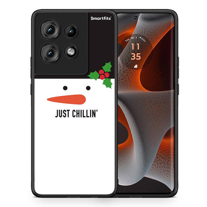 Θήκη Motorola Edge 50 Christmas Chillin από τη Smartfits με σχέδιο στο πίσω μέρος και μαύρο περίβλημα | Motorola Edge 50 Christmas Chillin case with colorful back and black bezels