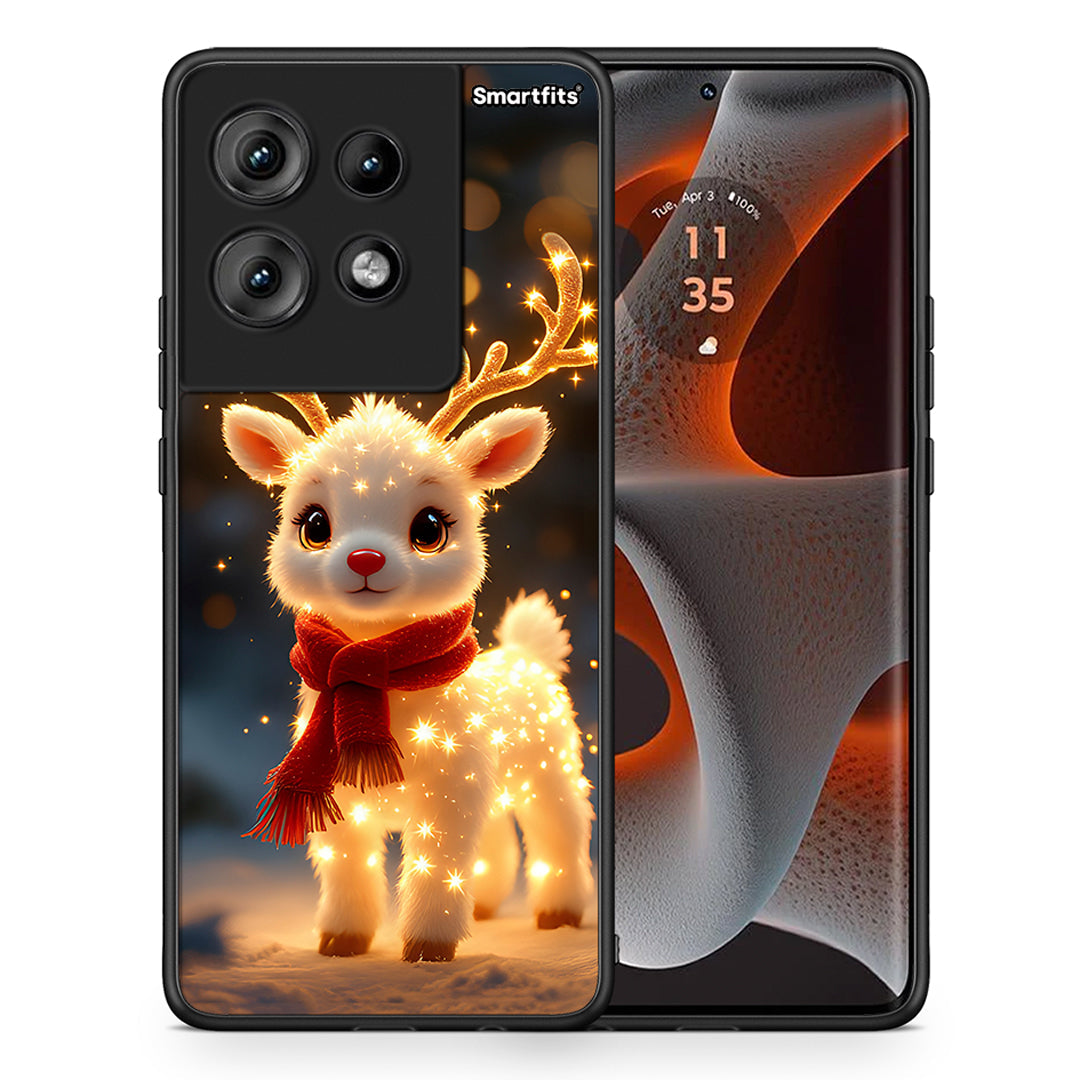 Θήκη Motorola Edge 50 Christmas Cutie από τη Smartfits με σχέδιο στο πίσω μέρος και μαύρο περίβλημα | Motorola Edge 50 Christmas Cutie case with colorful back and black bezels