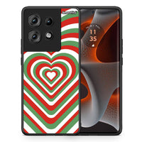 Thumbnail for Θήκη Motorola Edge 50 Christmas Hearts από τη Smartfits με σχέδιο στο πίσω μέρος και μαύρο περίβλημα | Motorola Edge 50 Christmas Hearts case with colorful back and black bezels