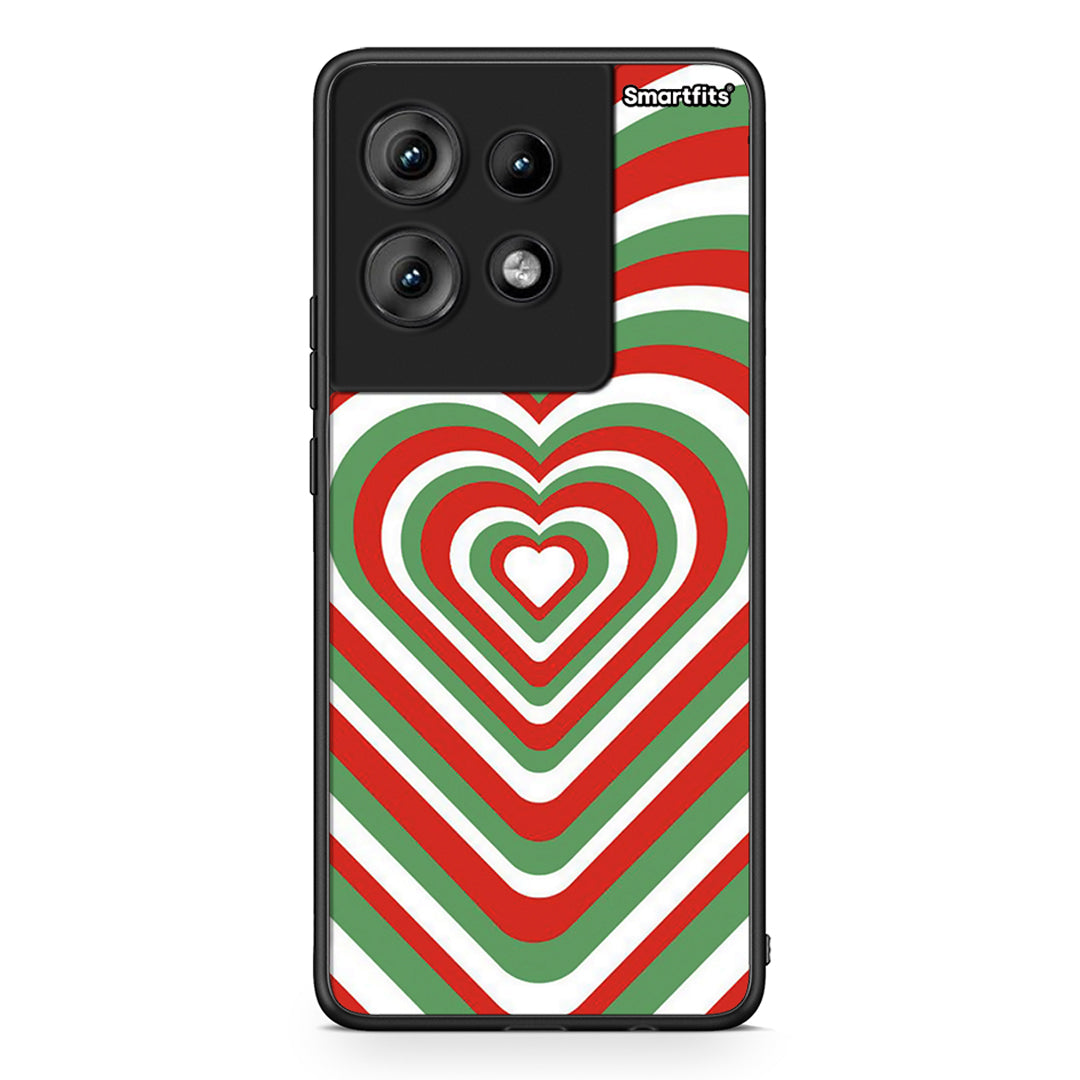 Motorola Edge 50 Christmas Hearts θήκη από τη Smartfits με σχέδιο στο πίσω μέρος και μαύρο περίβλημα | Smartphone case with colorful back and black bezels by Smartfits