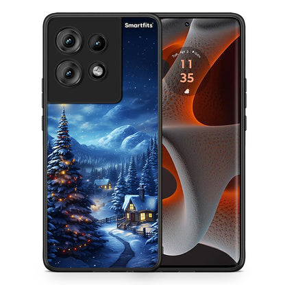 Θήκη Motorola Edge 50 Christmas Scenery από τη Smartfits με σχέδιο στο πίσω μέρος και μαύρο περίβλημα | Motorola Edge 50 Christmas Scenery case with colorful back and black bezels
