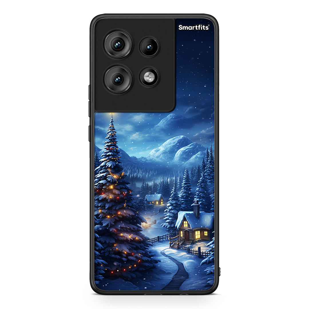 Motorola Edge 50 Christmas Scenery θήκη από τη Smartfits με σχέδιο στο πίσω μέρος και μαύρο περίβλημα | Smartphone case with colorful back and black bezels by Smartfits