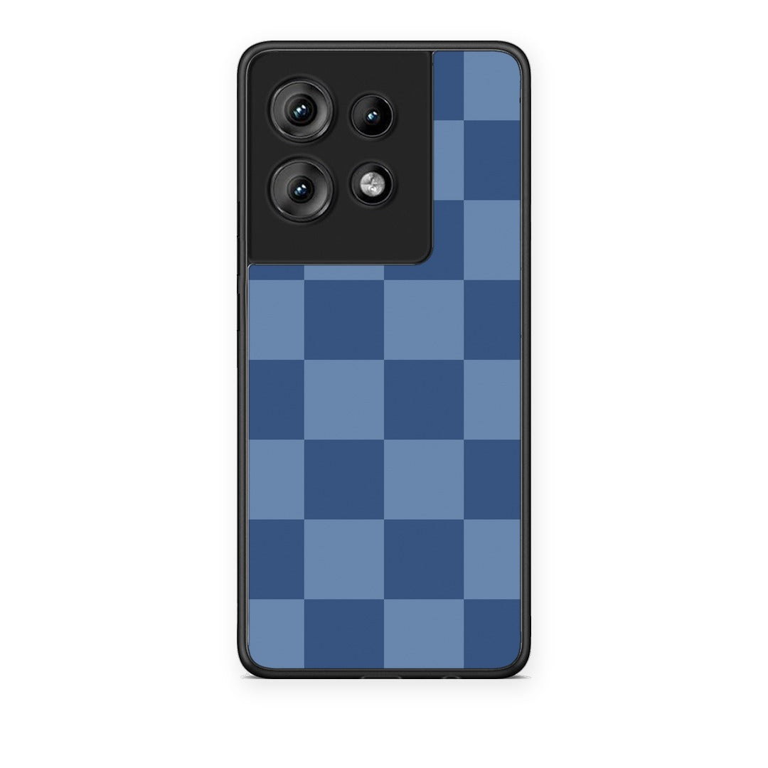 Θήκη Motorola Edge 50 Denim Blue Checkerboard από τη Smartfits με σχέδιο στο πίσω μέρος και μαύρο περίβλημα | Motorola Edge 50 Denim Blue Checkerboard case with colorful back and black bezels