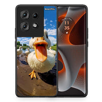 Thumbnail for Θήκη Motorola Edge 50 Duck Face από τη Smartfits με σχέδιο στο πίσω μέρος και μαύρο περίβλημα | Motorola Edge 50 Duck Face case with colorful back and black bezels