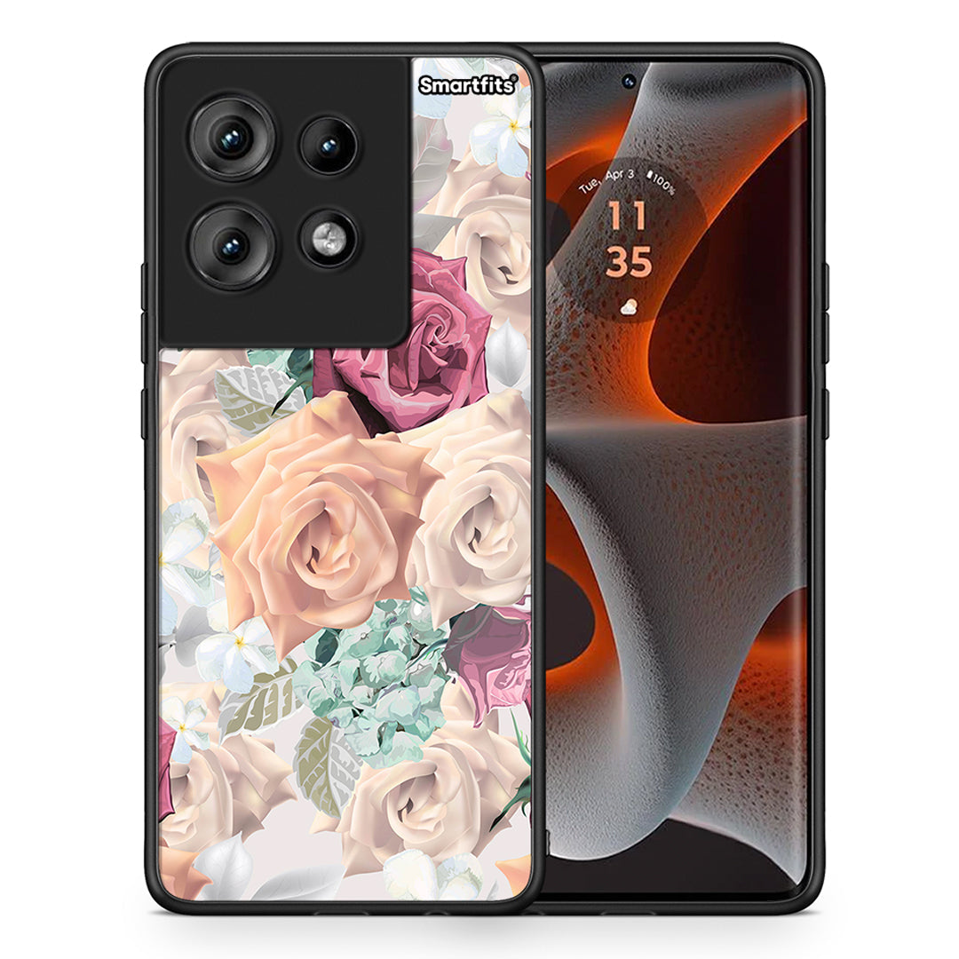 Θήκη Motorola Edge 50 Bouquet Floral από τη Smartfits με σχέδιο στο πίσω μέρος και μαύρο περίβλημα | Motorola Edge 50 Bouquet Floral case with colorful back and black bezels