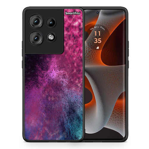 Θήκη Motorola Edge 50 Aurora Galaxy από τη Smartfits με σχέδιο στο πίσω μέρος και μαύρο περίβλημα | Motorola Edge 50 Aurora Galaxy case with colorful back and black bezels