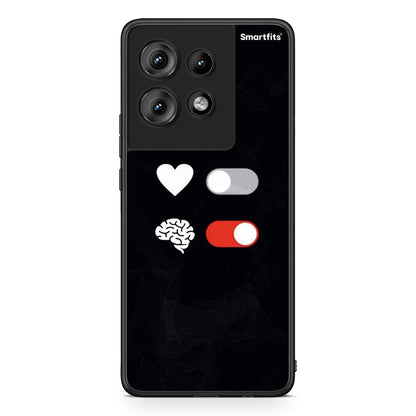 Motorola Edge 50 Heart Vs Brain Θήκη Αγίου Βαλεντίνου από τη Smartfits με σχέδιο στο πίσω μέρος και μαύρο περίβλημα | Smartphone case with colorful back and black bezels by Smartfits