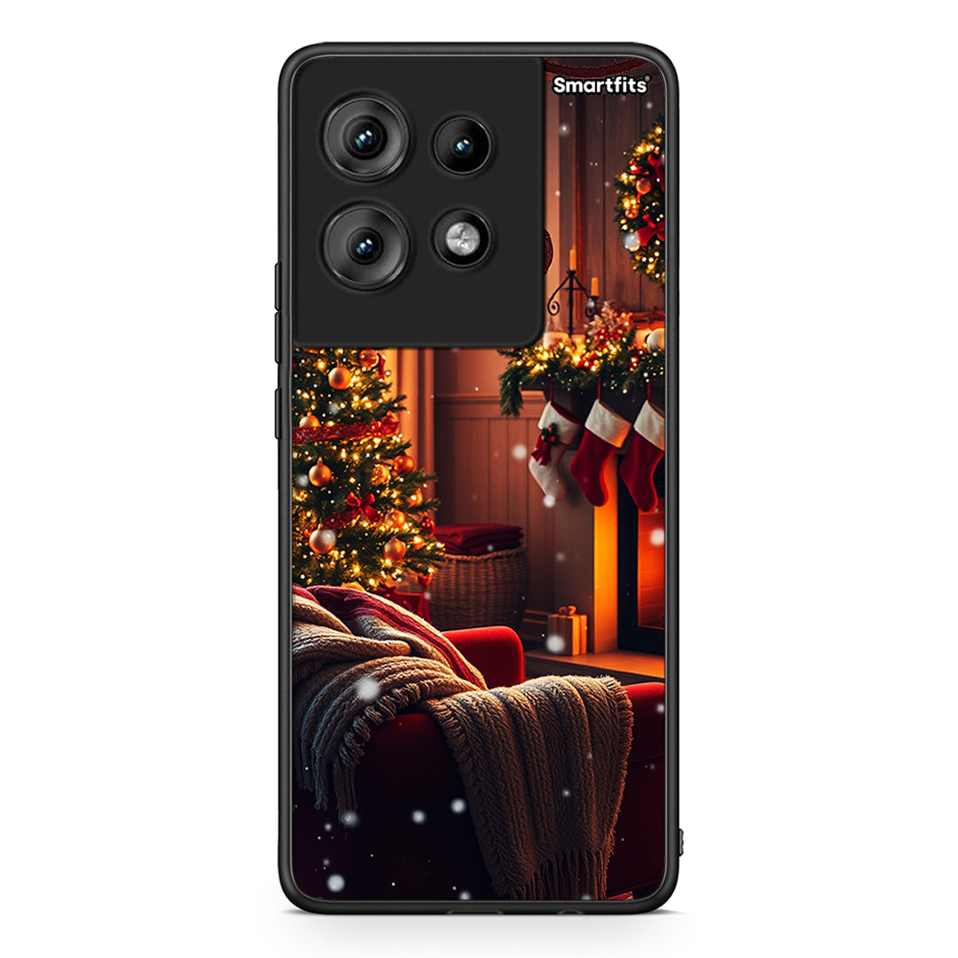 Motorola Edge 50 Home For Christmas θήκη από τη Smartfits με σχέδιο στο πίσω μέρος και μαύρο περίβλημα | Smartphone case with colorful back and black bezels by Smartfits