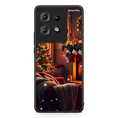 Motorola Edge 50 Home For Christmas θήκη από τη Smartfits με σχέδιο στο πίσω μέρος και μαύρο περίβλημα | Smartphone case with colorful back and black bezels by Smartfits