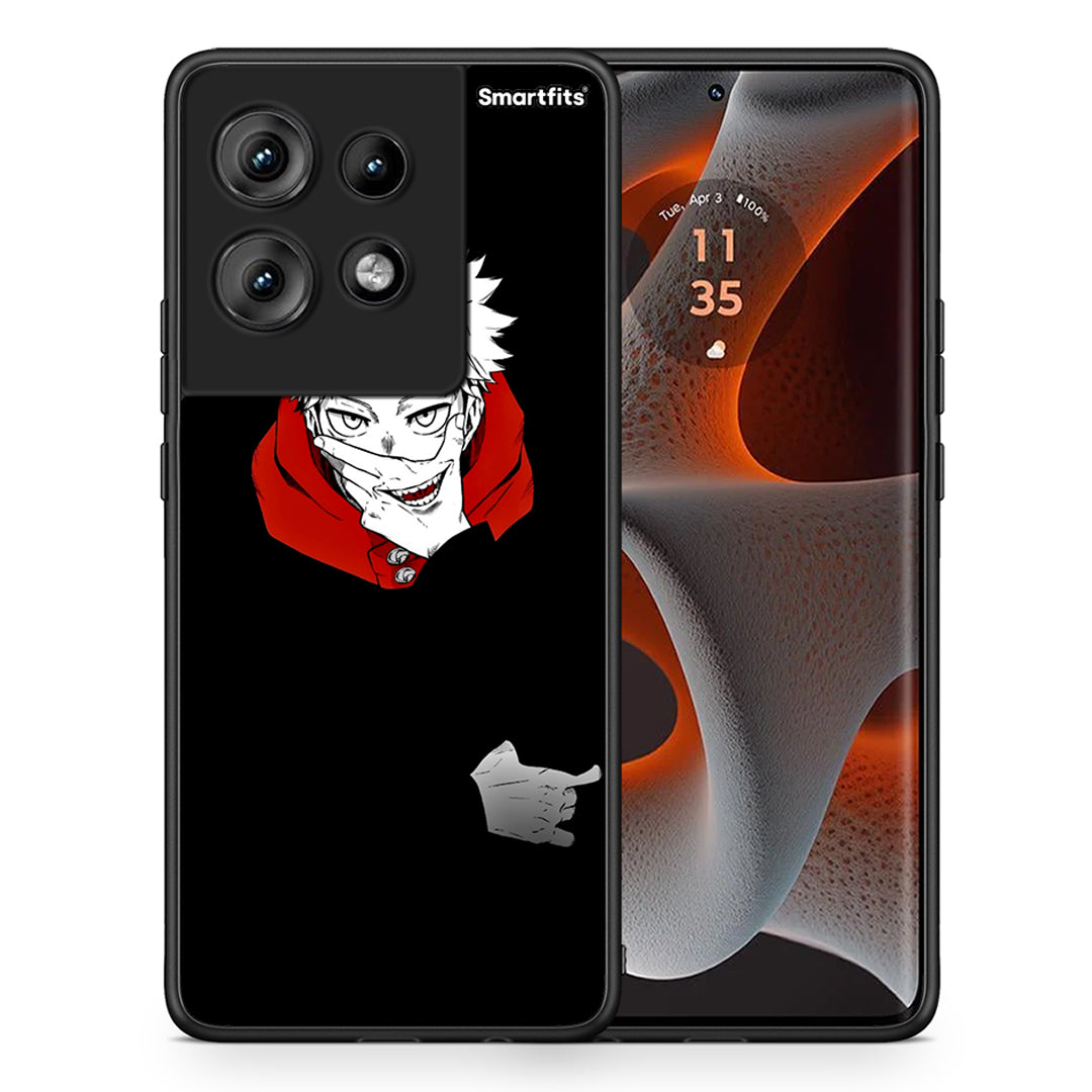 Θήκη Motorola Edge 50 Itadori Anime από τη Smartfits με σχέδιο στο πίσω μέρος και μαύρο περίβλημα | Motorola Edge 50 Itadori Anime case with colorful back and black bezels