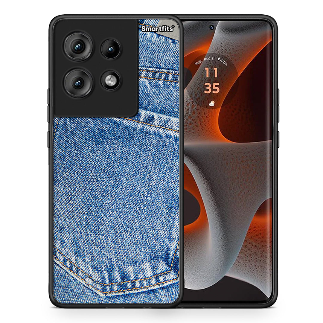 Θήκη Motorola Edge 50 Jeans Pocket από τη Smartfits με σχέδιο στο πίσω μέρος και μαύρο περίβλημα | Motorola Edge 50 Jeans Pocket case with colorful back and black bezels
