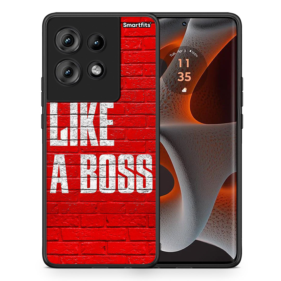 Θήκη Motorola Edge 50 Like A Boss από τη Smartfits με σχέδιο στο πίσω μέρος και μαύρο περίβλημα | Motorola Edge 50 Like A Boss case with colorful back and black bezels