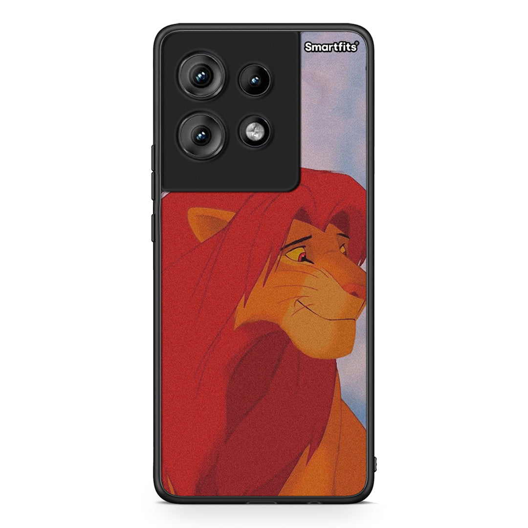 Motorola Edge 50 Lion Love 1 Θήκη Αγίου Βαλεντίνου από τη Smartfits με σχέδιο στο πίσω μέρος και μαύρο περίβλημα | Smartphone case with colorful back and black bezels by Smartfits