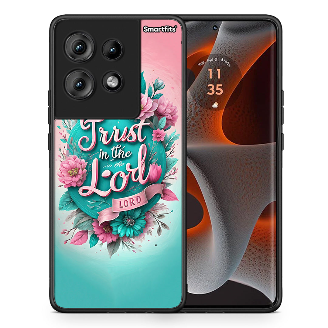 Θήκη Motorola Edge 50 Lord Trust από τη Smartfits με σχέδιο στο πίσω μέρος και μαύρο περίβλημα | Motorola Edge 50 Lord Trust case with colorful back and black bezels