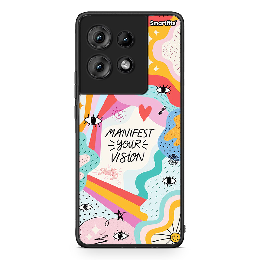 Motorola Edge 50 Manifest Your Vision θήκη από τη Smartfits με σχέδιο στο πίσω μέρος και μαύρο περίβλημα | Smartphone case with colorful back and black bezels by Smartfits