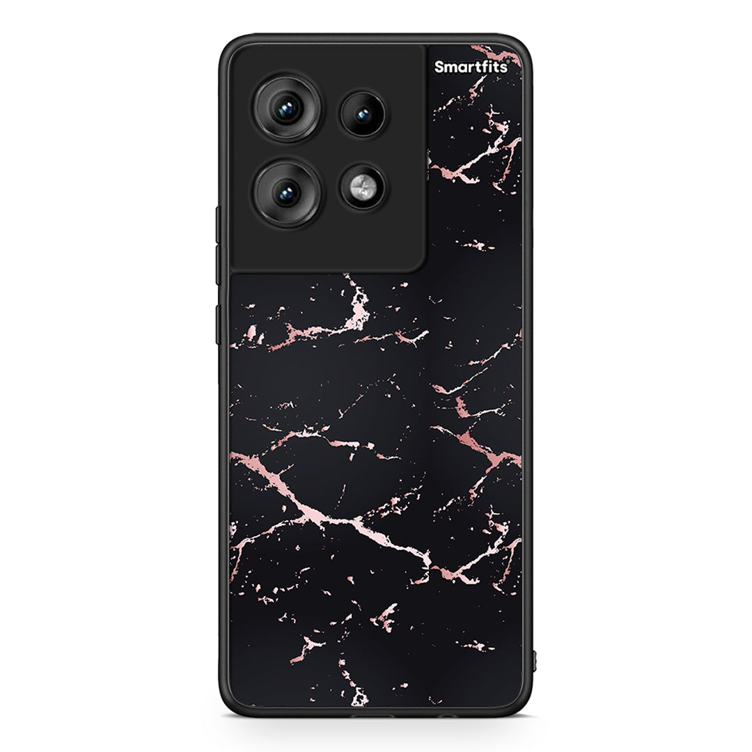 4 - Motorola Edge 50 Black Rosegold Marble case, cover, bumper
