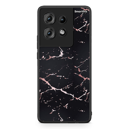 4 - Motorola Edge 50 Black Rosegold Marble case, cover, bumper