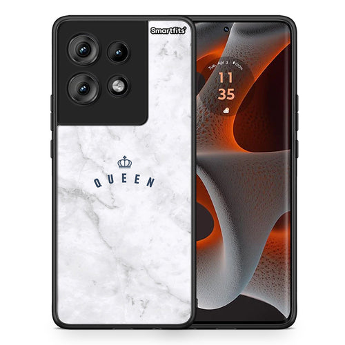 Θήκη Motorola Edge 50 Queen Marble από τη Smartfits με σχέδιο στο πίσω μέρος και μαύρο περίβλημα | Motorola Edge 50 Queen Marble case with colorful back and black bezels