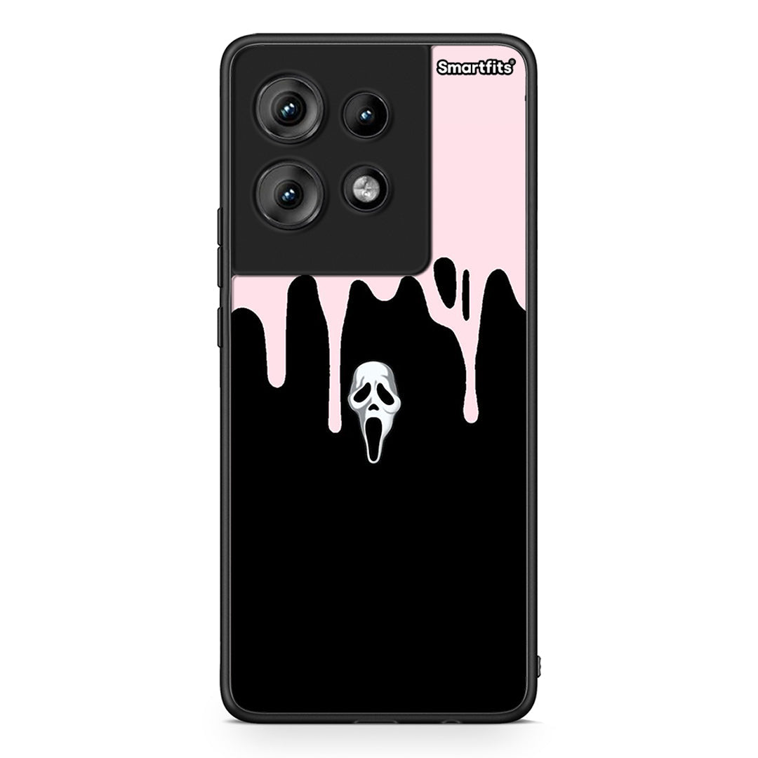 Motorola Edge 50 Melting Halloween Mask Θήκη από τη Smartfits με σχέδιο στο πίσω μέρος και μαύρο περίβλημα | Smartphone case with colorful back and black bezels by Smartfits