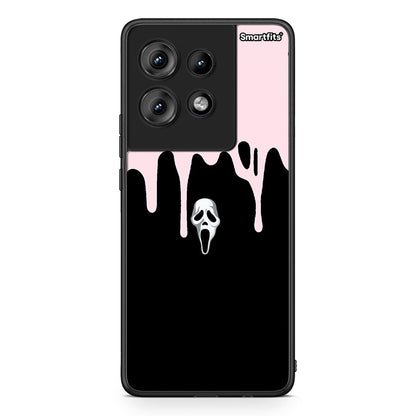 Motorola Edge 50 Melting Halloween Mask Θήκη από τη Smartfits με σχέδιο στο πίσω μέρος και μαύρο περίβλημα | Smartphone case with colorful back and black bezels by Smartfits