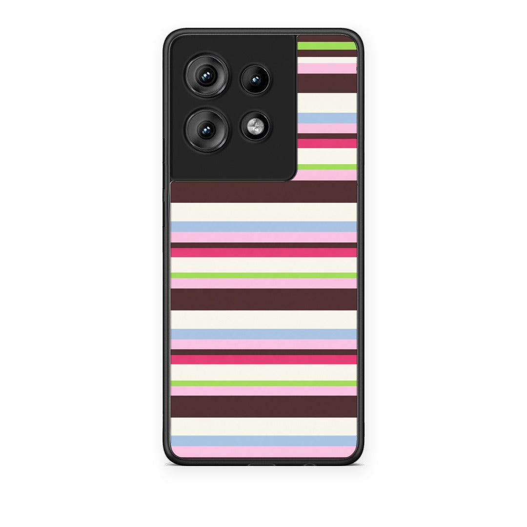 Θήκη Motorola Edge 50 Multicolour Horizontal Stripes από τη Smartfits με σχέδιο στο πίσω μέρος και μαύρο περίβλημα | Motorola Edge 50 Multicolour Horizontal Stripes case with colorful back and black bezels