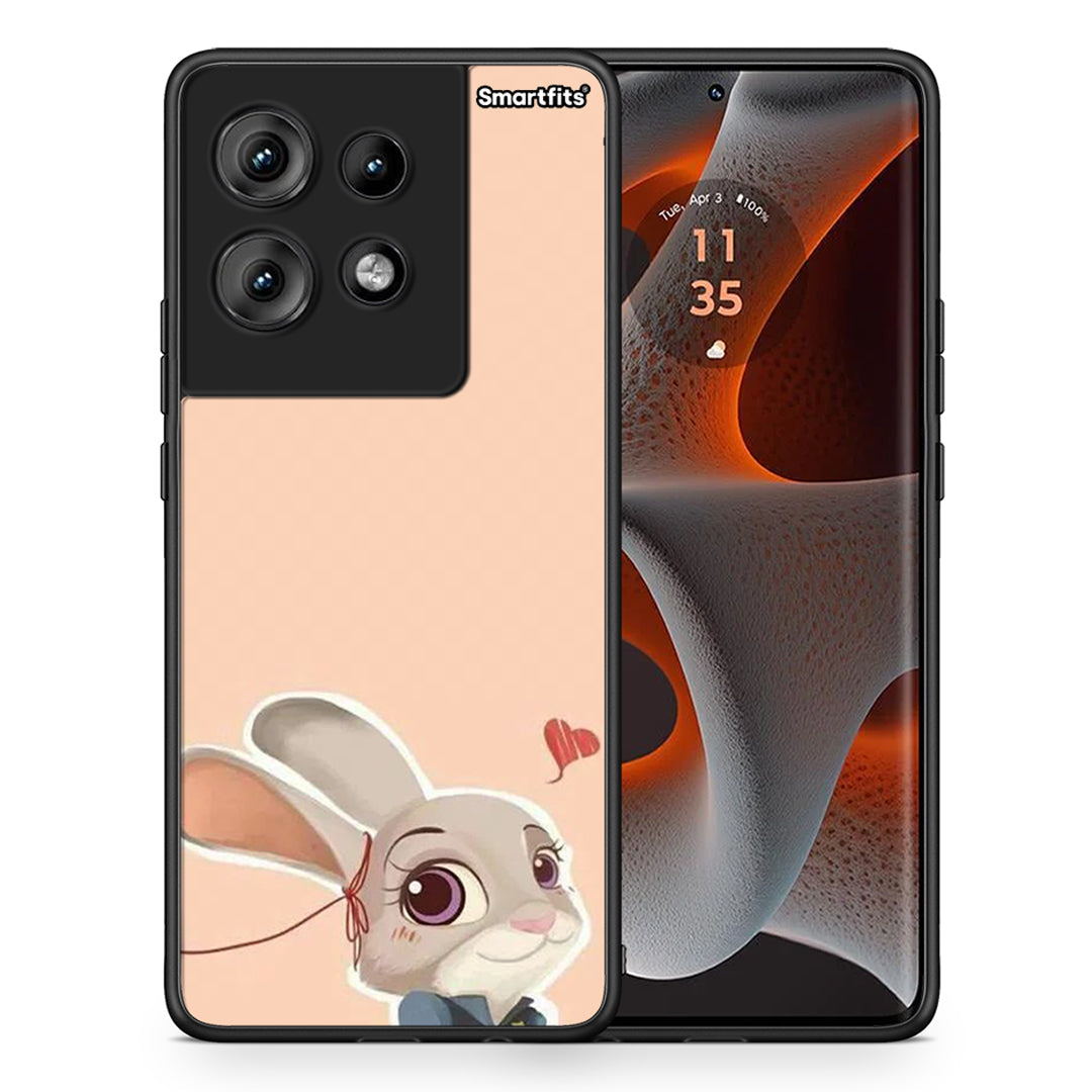 Θήκη Motorola Edge 50 Nick Wilde And Judy Hopps Love 2 από τη Smartfits με σχέδιο στο πίσω μέρος και μαύρο περίβλημα | Motorola Edge 50 Nick Wilde And Judy Hopps Love 2 case with colorful back and black bezels