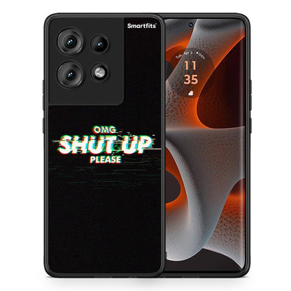 Θήκη Motorola Edge 50 OMG ShutUp από τη Smartfits με σχέδιο στο πίσω μέρος και μαύρο περίβλημα | Motorola Edge 50 OMG ShutUp case with colorful back and black bezels