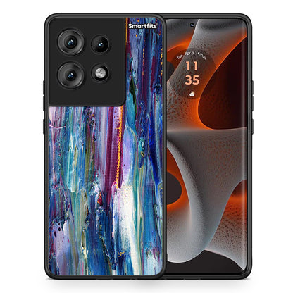 Θήκη Motorola Edge 50 Winter Paint από τη Smartfits με σχέδιο στο πίσω μέρος και μαύρο περίβλημα | Motorola Edge 50 Winter Paint case with colorful back and black bezels