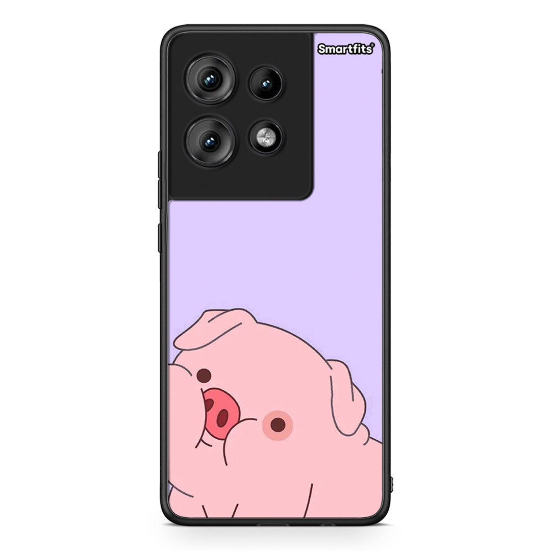 Motorola Edge 50 Pig Love 2 Θήκη Αγίου Βαλεντίνου από τη Smartfits με σχέδιο στο πίσω μέρος και μαύρο περίβλημα | Smartphone case with colorful back and black bezels by Smartfits