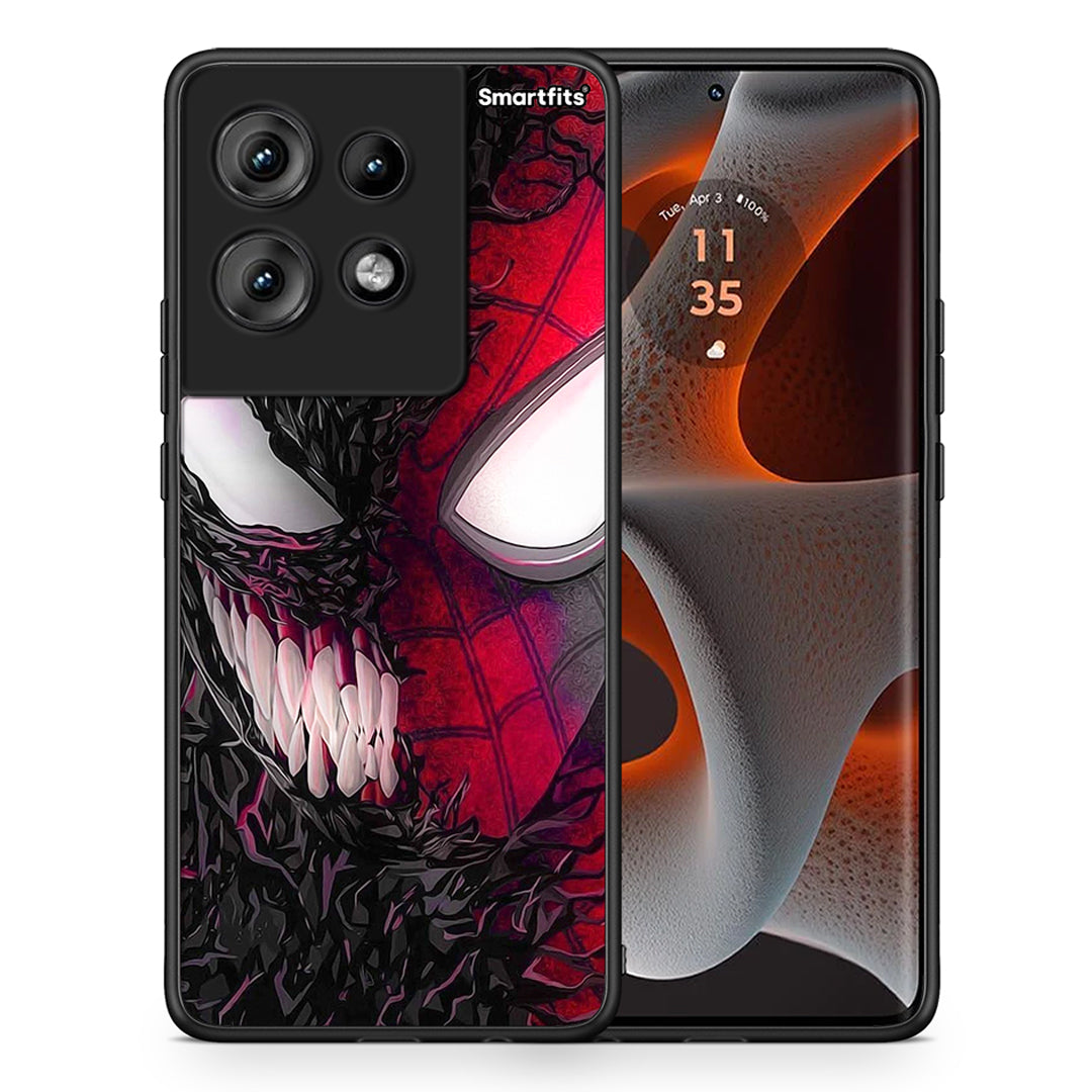 Θήκη Motorola Edge 50 SpiderVenom PopArt από τη Smartfits με σχέδιο στο πίσω μέρος και μαύρο περίβλημα | Motorola Edge 50 SpiderVenom PopArt case with colorful back and black bezels