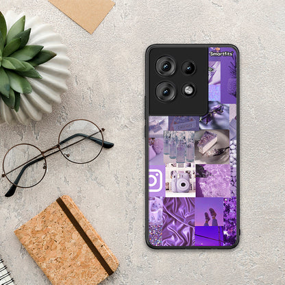 Purple Aesthetic Collage - Motorola Edge 50 θήκη