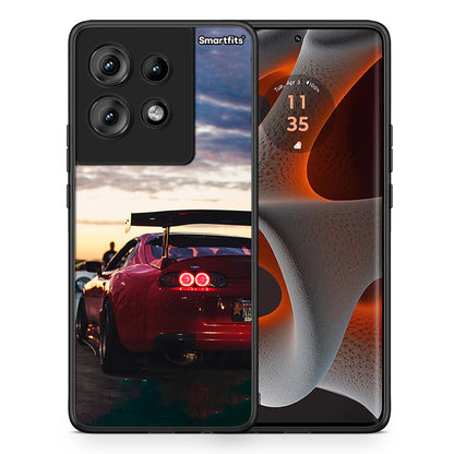 Θήκη Motorola Edge 50 Racing Supra από τη Smartfits με σχέδιο στο πίσω μέρος και μαύρο περίβλημα | Motorola Edge 50 Racing Supra case with colorful back and black bezels