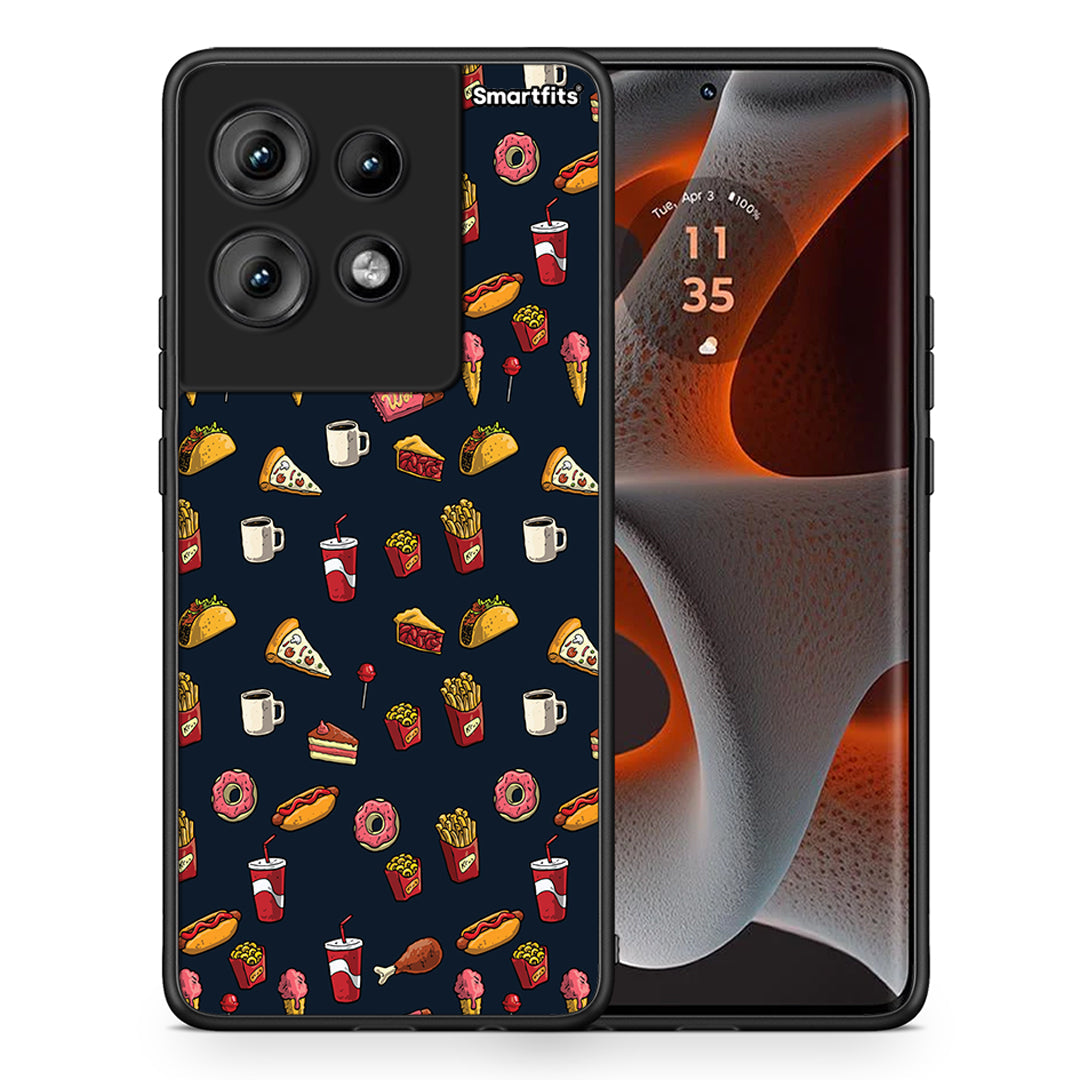 Θήκη Motorola Edge 50 Hungry Random από τη Smartfits με σχέδιο στο πίσω μέρος και μαύρο περίβλημα | Motorola Edge 50 Hungry Random case with colorful back and black bezels