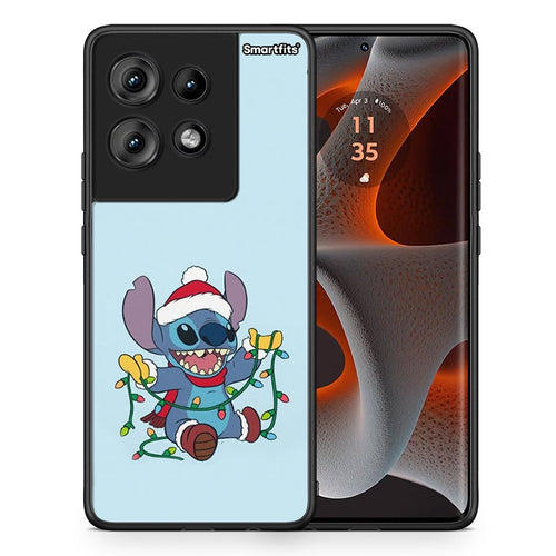 Θήκη Motorola Edge 50 Santa Stich από τη Smartfits με σχέδιο στο πίσω μέρος και μαύρο περίβλημα | Motorola Edge 50 Santa Stich case with colorful back and black bezels