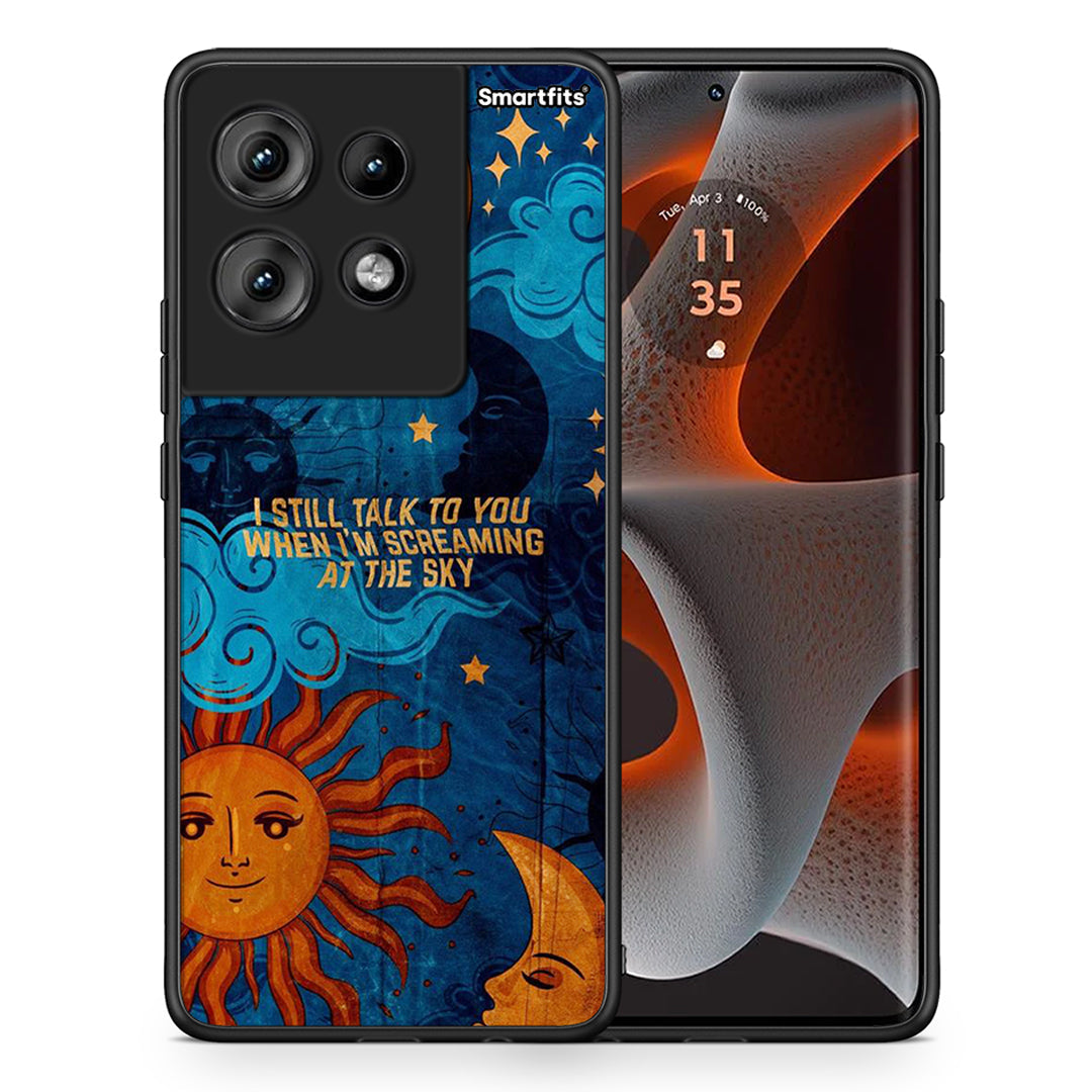 Θήκη Motorola Edge 50 Screaming Sky από τη Smartfits με σχέδιο στο πίσω μέρος και μαύρο περίβλημα | Motorola Edge 50 Screaming Sky case with colorful back and black bezels