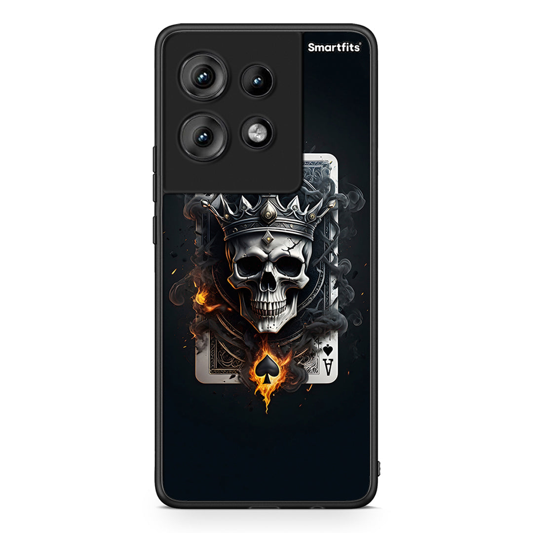 Motorola Edge 50 Skull King Ace θήκη από τη Smartfits με σχέδιο στο πίσω μέρος και μαύρο περίβλημα | Smartphone case with colorful back and black bezels by Smartfits