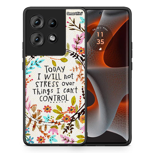 Θήκη Motorola Edge 50 Stress Over από τη Smartfits με σχέδιο στο πίσω μέρος και μαύρο περίβλημα | Motorola Edge 50 Stress Over case with colorful back and black bezels