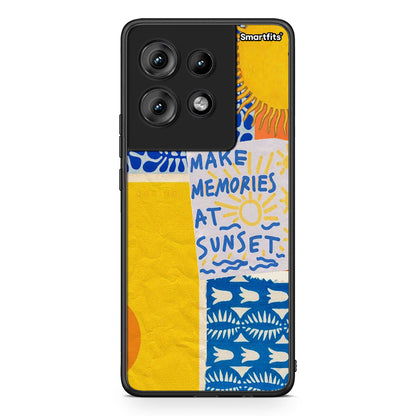 Motorola Edge 50 Sunset Memories Θήκη από τη Smartfits με σχέδιο στο πίσω μέρος και μαύρο περίβλημα | Smartphone case with colorful back and black bezels by Smartfits