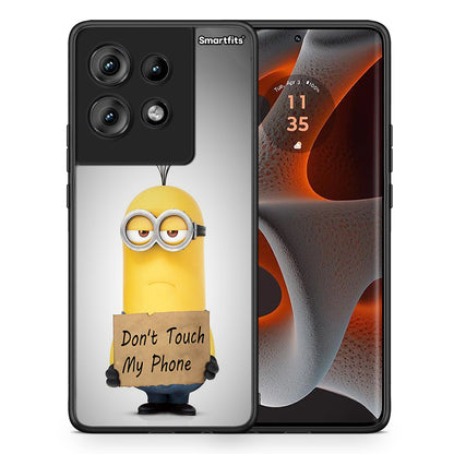 Θήκη Motorola Edge 50 Minion Text από τη Smartfits με σχέδιο στο πίσω μέρος και μαύρο περίβλημα | Motorola Edge 50 Minion Text case with colorful back and black bezels