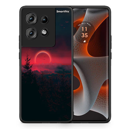 Θήκη Motorola Edge 50 Sunset Tropic από τη Smartfits με σχέδιο στο πίσω μέρος και μαύρο περίβλημα | Motorola Edge 50 Sunset Tropic case with colorful back and black bezels