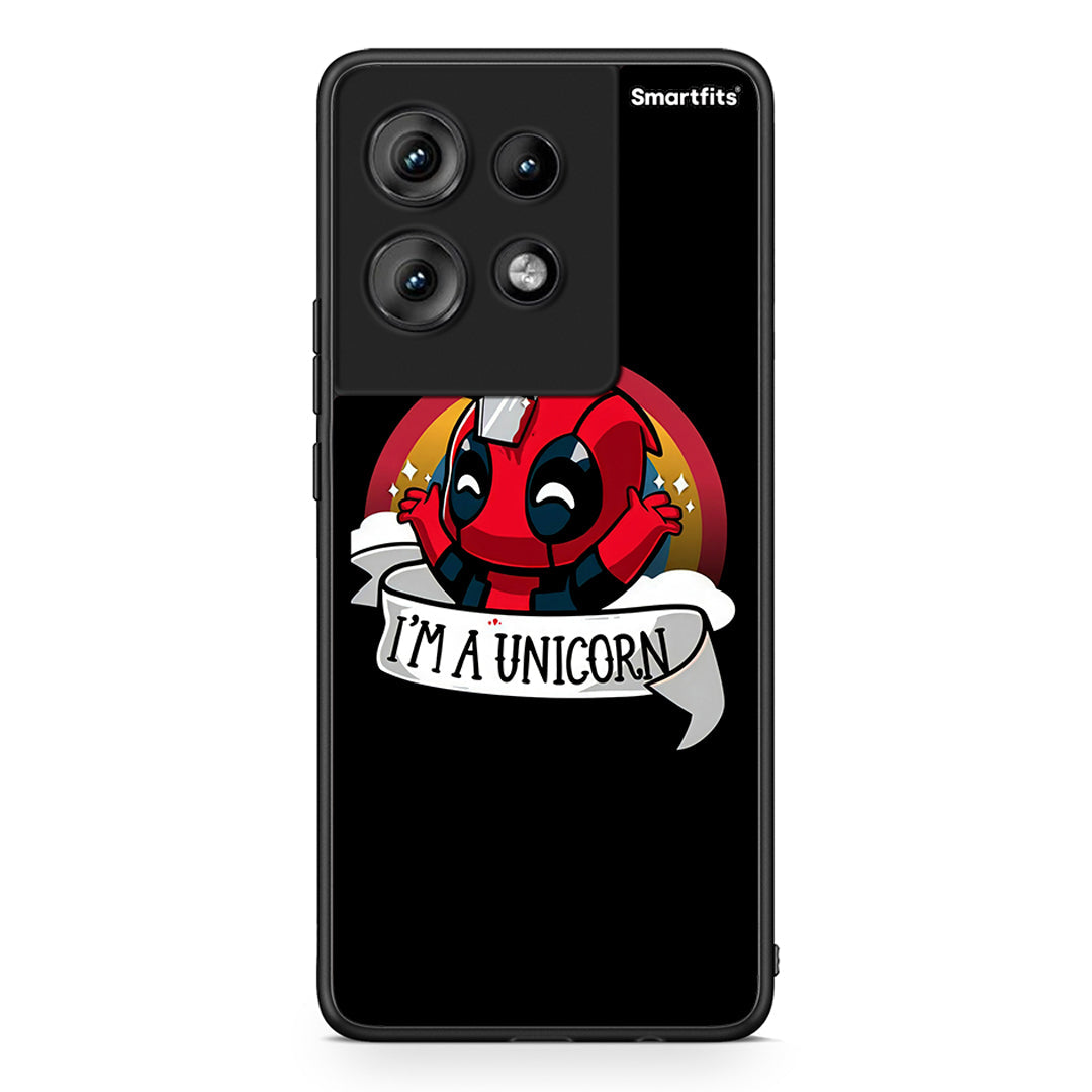 Motorola Edge 50 Unicorn Deadpool θήκη από τη Smartfits με σχέδιο στο πίσω μέρος και μαύρο περίβλημα | Smartphone case with colorful back and black bezels by Smartfits