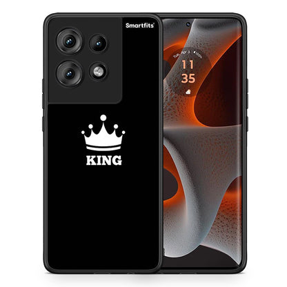 Θήκη Motorola Edge 50 King Valentine από τη Smartfits με σχέδιο στο πίσω μέρος και μαύρο περίβλημα | Motorola Edge 50 King Valentine case with colorful back and black bezels