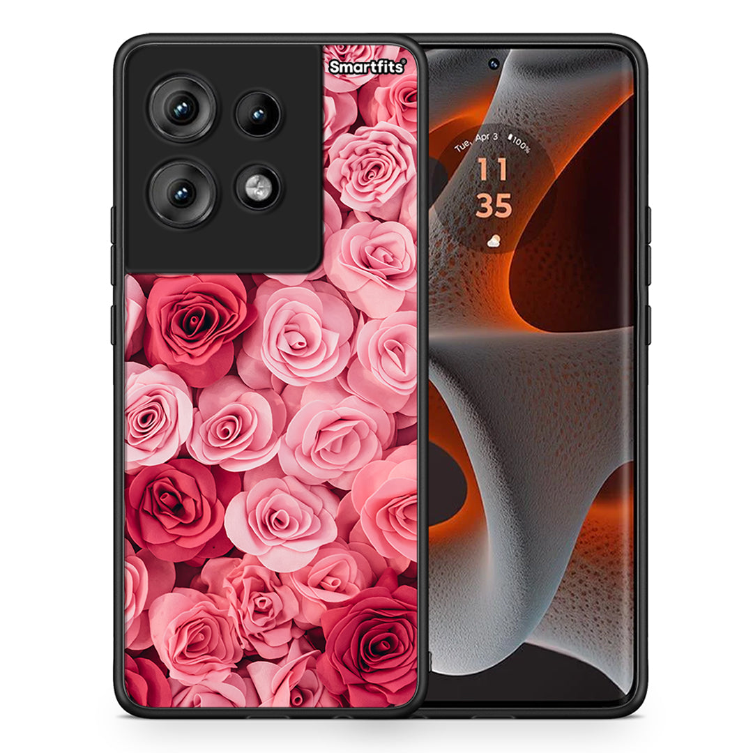 Θήκη Motorola Edge 50 RoseGarden Valentine από τη Smartfits με σχέδιο στο πίσω μέρος και μαύρο περίβλημα | Motorola Edge 50 RoseGarden Valentine case with colorful back and black bezels