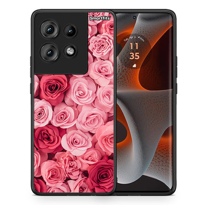 Θήκη Motorola Edge 50 RoseGarden Valentine από τη Smartfits με σχέδιο στο πίσω μέρος και μαύρο περίβλημα | Motorola Edge 50 RoseGarden Valentine case with colorful back and black bezels