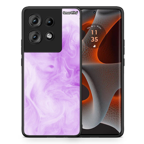 Θήκη Motorola Edge 50 Lavender Watercolor από τη Smartfits με σχέδιο στο πίσω μέρος και μαύρο περίβλημα | Motorola Edge 50 Lavender Watercolor case with colorful back and black bezels