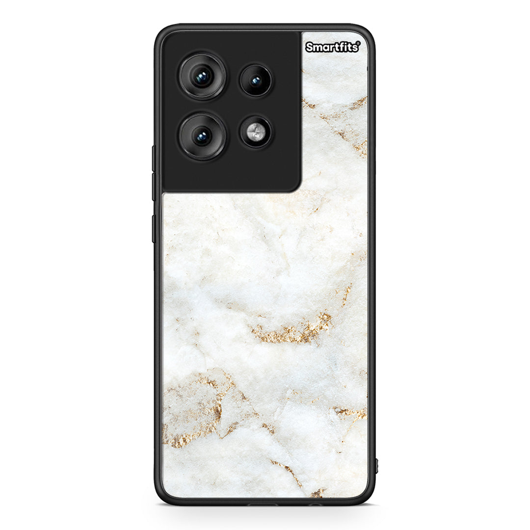 Motorola Edge 50 White Gold Marble θήκη από τη Smartfits με σχέδιο στο πίσω μέρος και μαύρο περίβλημα | Smartphone case with colorful back and black bezels by Smartfits