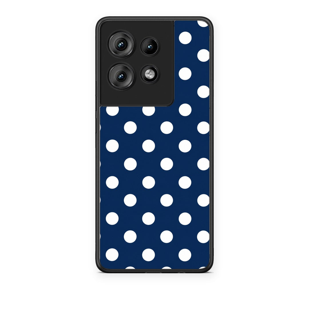 Θήκη Motorola Edge 50 White Large Polka Dots on Navy από τη Smartfits με σχέδιο στο πίσω μέρος και μαύρο περίβλημα | Motorola Edge 50 White Large Polka Dots on Navy case with colorful back and black bezels