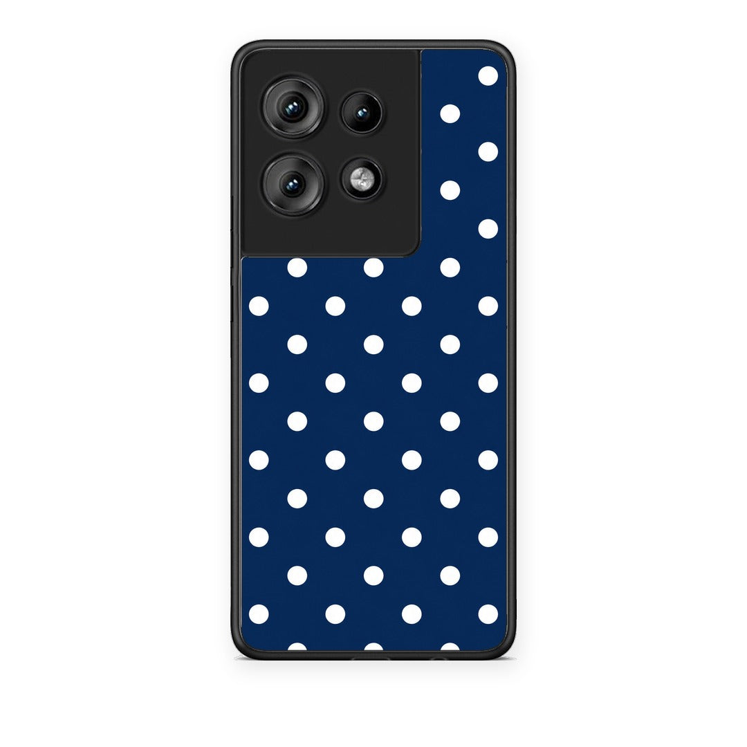 Θήκη Motorola Edge 50 White Small Polka Dots on Navy από τη Smartfits με σχέδιο στο πίσω μέρος και μαύρο περίβλημα | Motorola Edge 50 White Small Polka Dots on Navy case with colorful back and black bezels