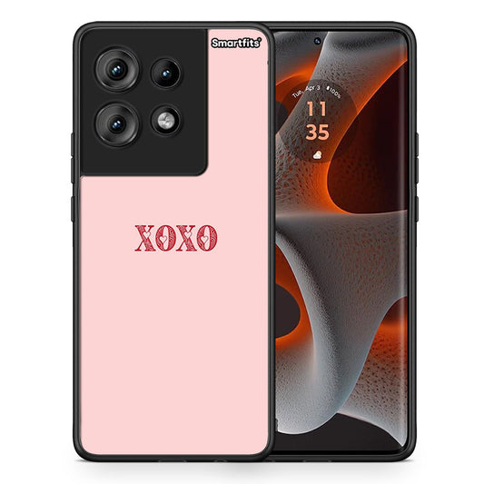 Θήκη Motorola Edge 50 XOXO Love από τη Smartfits με σχέδιο στο πίσω μέρος και μαύρο περίβλημα | Motorola Edge 50 XOXO Love case with colorful back and black bezels