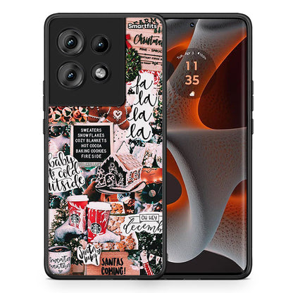 Θήκη Motorola Edge 50 Xmas Habbits από τη Smartfits με σχέδιο στο πίσω μέρος και μαύρο περίβλημα | Motorola Edge 50 Xmas Habbits case with colorful back and black bezels